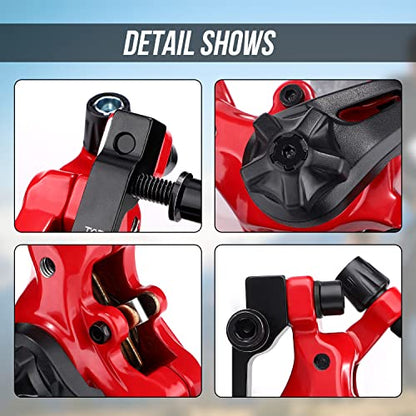 TOBWOLF Mechanical Disc Brake Kit, Dual Piston Calipers with 160mm Rotors - color: Mechanical Disc Brake Set - Dual Piston （Red）