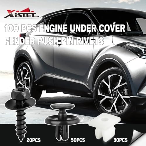 101 PCS Engine Under Cover Fender Push Pin Rivets Compatible with Toyota