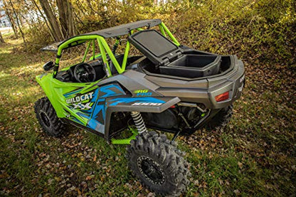 SuperATV Heavy Duty Insulated Rear UTV Cooler/Cargo Box for 2018+ Textron Wildcat XX & 2020+ Tracker XTR1000 - 30 Liter Capacity, Black, Plastic