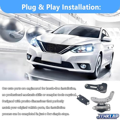 Engine Motor and Transmission Mount Kit 3PCS Compatible with 2017-2024 Nissan Kicks & 2020-2024 Versa 1.6L - Replace A4397 A4398 A4387 112105RA1A 12205RA0A 113609VA0A
