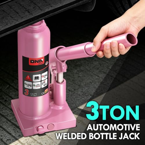 DNA Motoring 3 Tons Hydraulic Car Bottle Jack, Pink, 6000 lbs Capacity - color: Pink, style: 3 ton