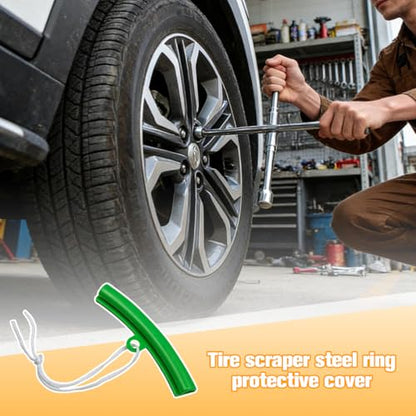 5PCS Car Tire Changing Rim Protector, Vehicle Fixing Wheel Changer Guard Edge Saver, Auto Tyre Changing Hub Rim Protective Cover, Universal for Sedan Truck Motorcycle (Green) - color: Green