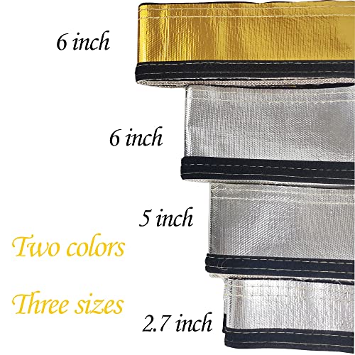 Heat Shroud Sleeving Exhaust Heat Shield Fuel line Wire Heat Sleeve Golden Hose Heat wrap for Ultimate Hi-Temp Protection with 10PCS Metal Zip Ties (1/2''I.D. x 10FT) - color: gold, size: 1/2''I.D.