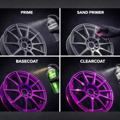 LiME LiNE Premium Automotive Basecoat Aerosol Spray Paint - Fast Drying - Custom Paint, Must Be Clearcoated (Battleship Gray Basecoat + Clearcoat Kit) - color: Battleship Gray Basecoat + Clearcoat Kit