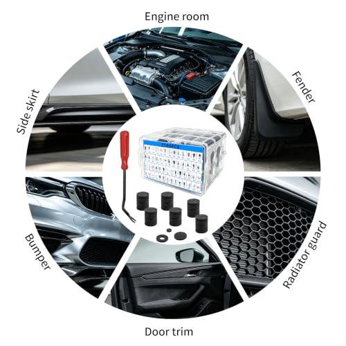 2401 PCS Car Retainer Clips 54Sizes Car Panel Trim Clips Kits Nylon Auto Push Pin Rivets Set for Ford GM Toyota Honda Chrysler BMW Benz Nissan Subaru Mazda Chevy GMC - size: 2401 Pcs
