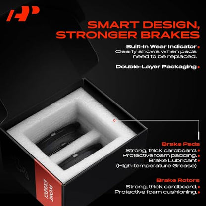 A-Premium Front Vented and Rear Solid Brake Rotors and Ceramic Pads Kit - style: Vented (F) & Solid (R)