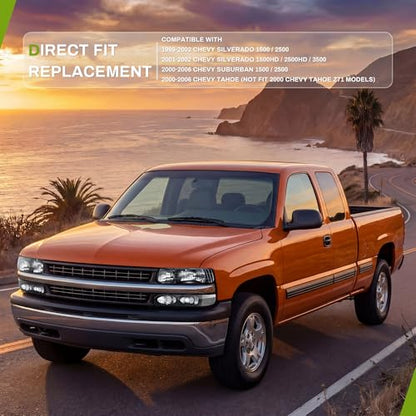 AUTOSAVER88 Headlights Compatible with 1999-2002 Chevy Silverado - color: Black Clear