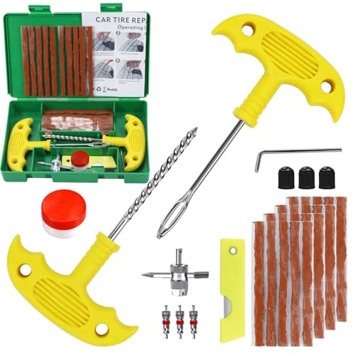 Tire Repair Kit, 33Pcs Heavy Duty Tire Plug Kit with 20Pcs Repair Plug - size: 33pcs