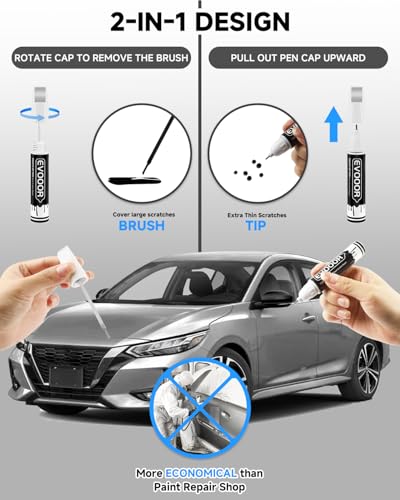 Touch Up Paint Compatible with Nissan Exact Match 2 in 1 Touch up Paint for Chips and Nicks Repair (Brilliant Silver Metallic(K23) Compatible with All Models) - color: Brilliant Silver Metallic(K23) Compatible with All Models
