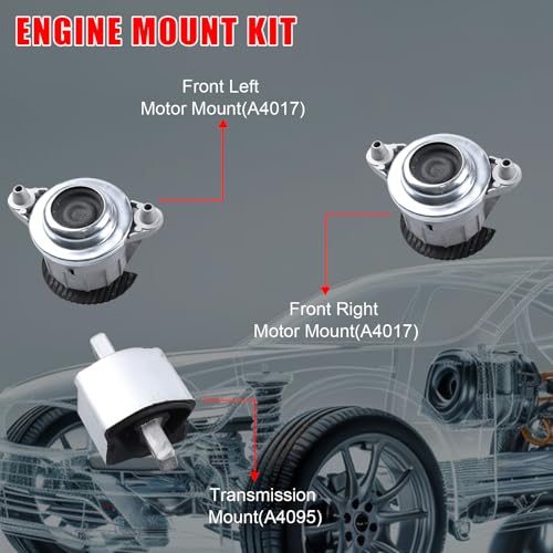3Pcs Engine Motor Mount Trans Mount Fit for Mercedes-Benz C300 2008-2011