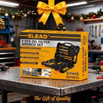 ELEAD 9-Piece Ultimate Oil Filter Wrench Set - Professional Oil Filter Removal Tool, Swivel Head Oil Filter Wrenches, Adjustable Oil Filter Remover Pliers, Universal Oil Filter Wrench and Valve Lapper - style: Multi-Use Set