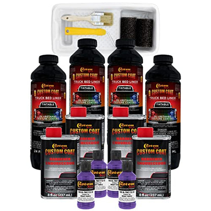 Custom Coat GM White 1 Gallon Roll-On Urethane Truck Bed Liner Kit - color: Bright Purple, size: 1 Gallon Kit with Roller