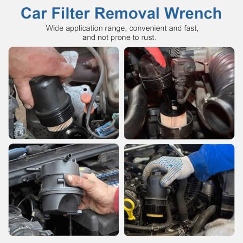 Universal Adjustable Oil Filter Wrench– 2-3/8 to 3-1/8 Inch (60-80mm) - 1/2'' Drive Cap Style Oil Filter Removal Tool, Fits Small to Medium Spin-on Filters, UTVs, Jet