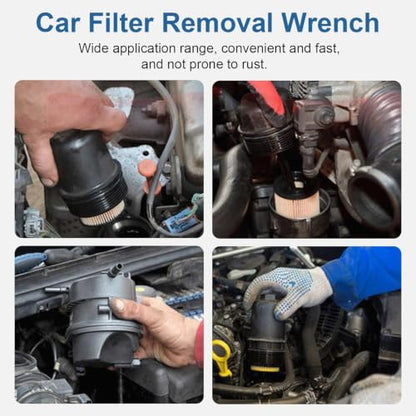 Universal Adjustable Oil Filter Wrench– 2-3/8 to 3-1/8 Inch (60-80mm) - 1/2'' Drive Cap Style Oil Filter Removal Tool, Fits Small to Medium Spin-on Filters, UTVs, Jet
