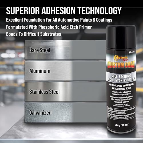 Custom Shop Self Etching Primer Spray, 12.9oz Gray, Acid Etch Primer 6 Pack