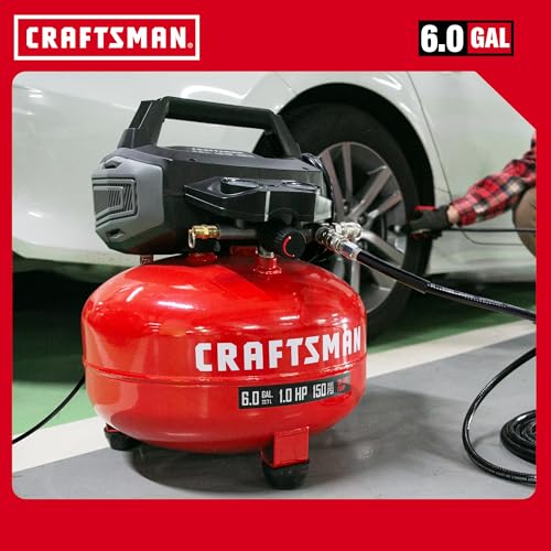 CRAFTSMAN 6 Gallon Pancake Air Compressor, Oil-Free, 150 PSI Kit