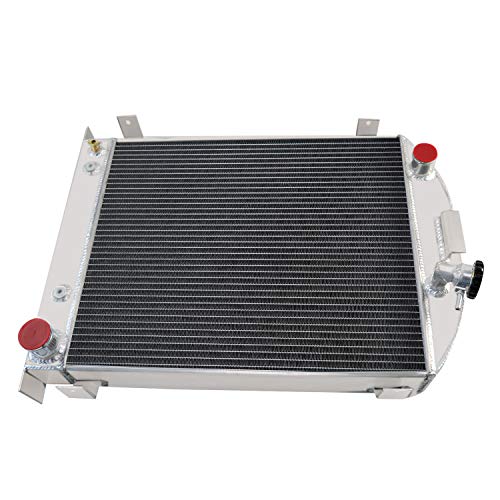 Radiator Compatible with 1930-1938 Ford Model A/B Chevy V8 Engine 2.2L 3.8L L4 V8, 4 Row Performance Aluminium Radiator - size: 4-Row AA5052 Aluminum