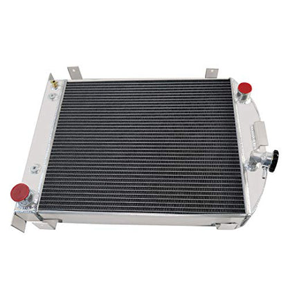 Radiator Compatible with 1930-1938 Ford Model A/B Chevy V8 Engine 2.2L 3.8L L4 V8, 4 Row Performance Aluminium Radiator - size: 4-Row AA5052 Aluminum