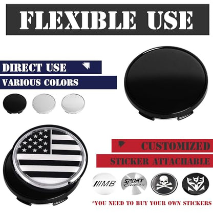 KitsPro 2.2Inch 56MM Wheel Center Caps, Pack of 4 (Gloss Black, Outer 56MM, Inner 53MM) - color: Gloss Black, size: Outer 56MM , Inner 53MM