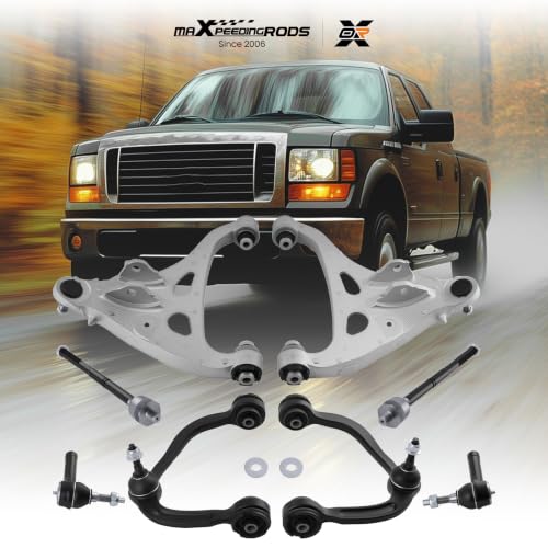 maXpeedingrods 8PC Front Control Arms for Ford F-150 Lincoln Mark LT 2004-2008, K80306 K80308 Suspension Kit Upper Lower Control Arms w/Outer & Inner Tie Rod Ends - size: 8PCS