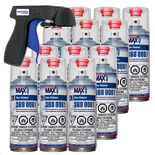 Spraymax 2K Clear Coat Aerosol Spray Cans - 12 Pack - High Gloss Automotive Clear Coat for Car Repair and New Paint Jobs - Two Stage Clear Coat - Professional Results - With Instant Aerosol Trigger