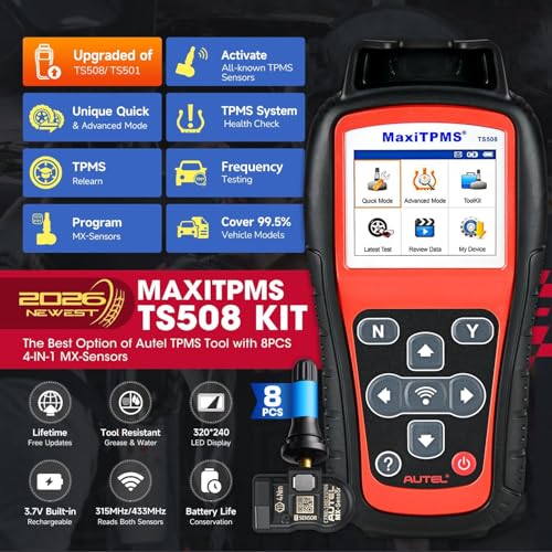 Autel TPMS Programming Tool TS508WF KIT, w/ $300 8PCS Sensor & 4PCS Valves