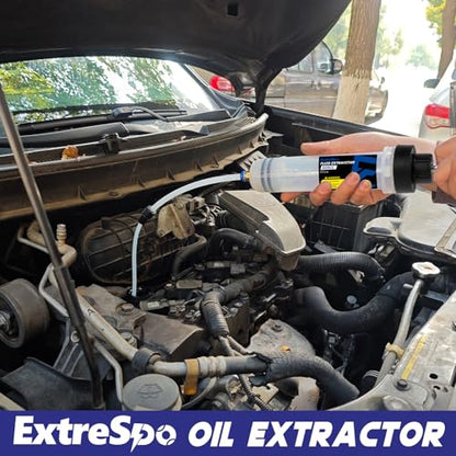 ExtreSpo 500CC Fluid Extractor, Oil Change Syringe with 2 Transparent Hose