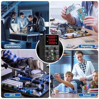 DC Power Supply Variable, 0-60V 0-5A Adjustable Switching DC Regulated Bench Power Supply with High Precision 4-Digit LED Display, 5V/2A USB Port, Coarse and Fine Adjustment SPS-6005 - color: SPS(Red LED), size: 60V 5A