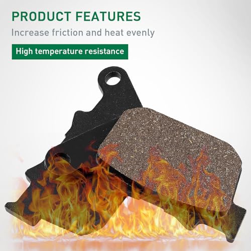 Front and Rear Brake Pads for Harley Davidson Sportster 1200 XL1200C Custom 2004-2013 /Sportster 883 SuperLow Custom/ XL1200L Sportster Low 2007 2008 2009 2010 2011