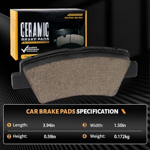 D1313 Rear Ceramic Brake Pads Kit Fit For Kia Amanti 2007-2009, For Soul 2010-2013, For Hyundai Sonata 2008-2010, For Azera 2010-2011, For Elantra 2010 - size: HZ1313