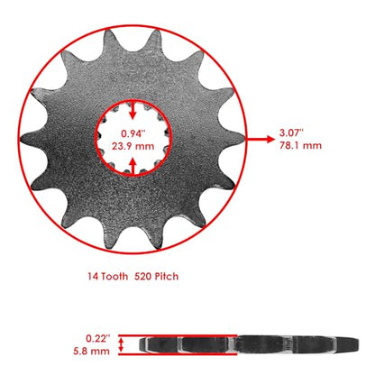 Caltric Drive Chain & Sprockets Kit Compatible with Yamaha Yz250 Yz-250 Yz 250 1999-2017 / YZ426F 2000 2001 2002 / YZ450F 2003 2004