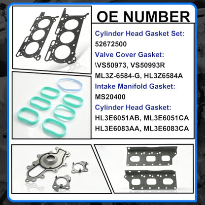 3.5 Head Gasket Set Fit for Ford Lincoln 17-19 52672500 EcoBoost - size: 3.5 EcoBoost Head Gasket Set