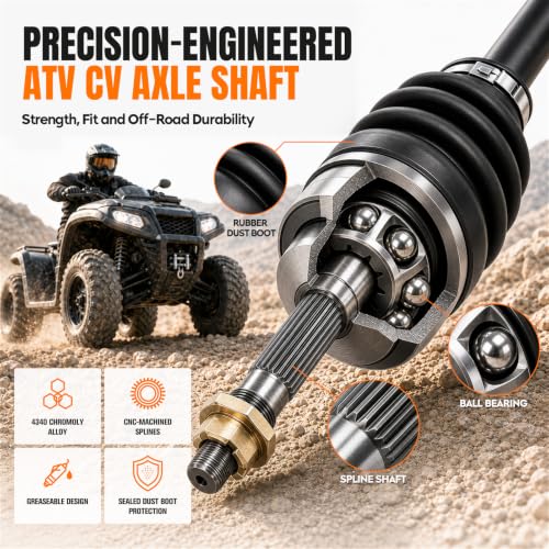 Front Left/Right CV Axle Shaft Fits for Polaris 2013-2019 Ranger 900 XP; 2017-2020 Ranger XP 1000; 2010-2014 RZR S 800/RZR 4 800; 2015-2018 Ranger Diesel, Replace for 1332637, 2pcs - size: 2 * Front Left/Right CV Axle