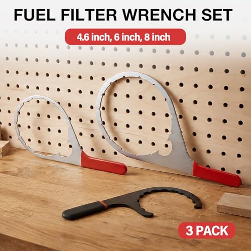 SPARKWHIZ 4.6 Inch, 6 Inch, 8 Inch Fuel Filter Wrench Set - size: 3 size
