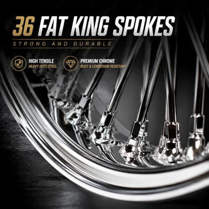TOFR 21x3.5 Fat Spoke Chrome Front Wheel For Harley Softail Choppers - color: Chrome, size: Front:21x3.5