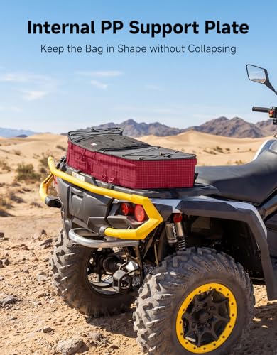 KEMIMOTO Portable ATV Front Rear Rack Bag UTV Cargo Bed Storage