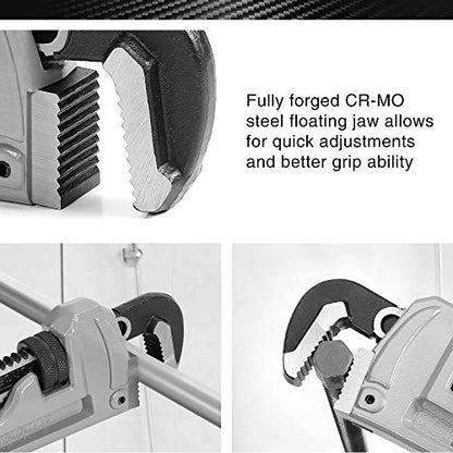 DURATECH 3-Piece Aluminum Straight Pipe Wrench Set, 10",14" and 18" - size: 10, 14, 18-inch, style: Straight
