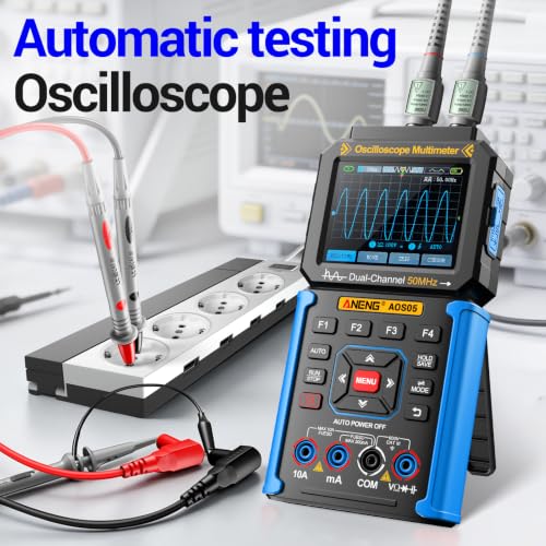 3-in-1 Handheld Oscilloscope Multimeter,50MHz Dual Channel,Signal Generator - color: Blue