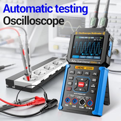 3-in-1 Handheld Oscilloscope Multimeter,50MHz Dual Channel,Signal Generator - color: Blue