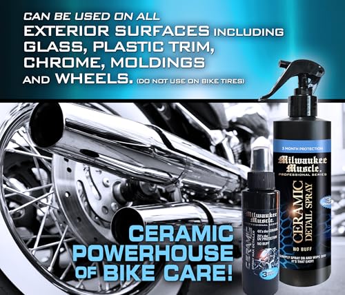 Ceramic Motorcycle Wax Spray (20 fl oz) 16 fl oz & 4 fl ozTravel Wax, Insane Shine, No Buffing Required, 3 Month Protection Against Scratches & Scuffs - size: 20 Fl Oz (Pack of 1)