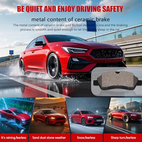D1775 Rear Ceramic Brake Pads Kit Fit For Ford Transit-150 2015-2019, For Transit-250 2015-2019, For Transit-350 2015-2019, For Transit-350 HD 2015-2019 - style: HZ1775
