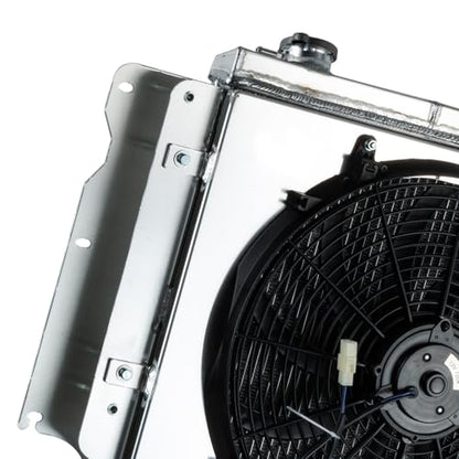 4 Row Radiator Shroud Fan For Jeep Wrangler TJ YJ 2.4-4.2L 87-06 - size: 4 Row Radiator+Shroud Fan