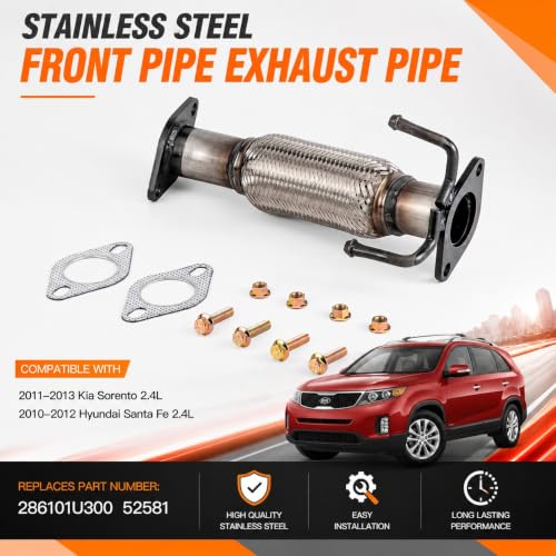 52581 Exhaust Pipe for 11-13 Kia Sorento 2.4L 10-12 Santa Fe 2.4L FP11 - size: Kia Sorento/Hyundai Santa Fe