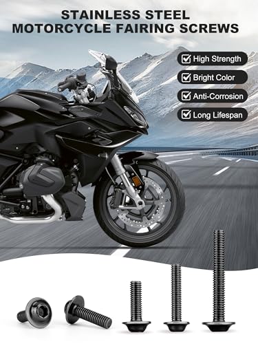 Motorcycle Fairing Bolt Kit Titanium, 195Pcs Stainless Steel M5 M6 - color: titanium