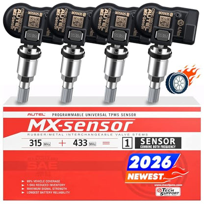 Autel TPMS Sensor Set of 4, MX-Sensor 2in 1 315MHz+433MHz Press-in Sensors