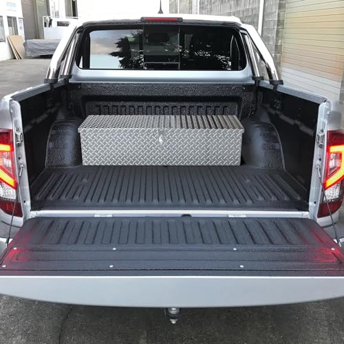 TUFFIOM 39"x13" x10" Aluminum Truck Bed Tool Box w/Side Handle & Lock Keys - color: Silver, size: 39 inch