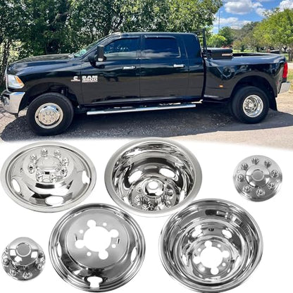 4pcs 17inch Dually Bolt On Wheel Simulators Fit for 2003-2018 Ram 3500 - size: 17"#5