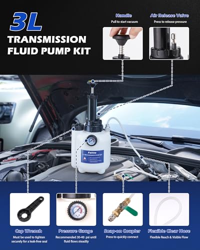 3L Transmission Fluid Transfer Pump w/ 12 ATF Adapters - size: 3L, Manual