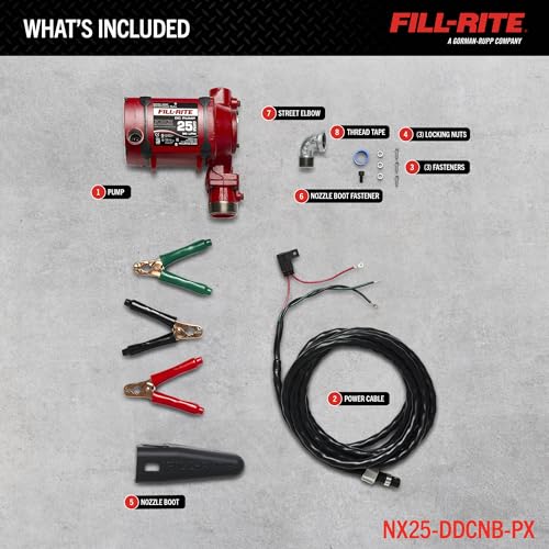 Fill-Rite 12/24V DC 25 GPM Fuel Transfer Pump - Energy-Efficient Fuel Transfer Pump for non stop Operation - Pump Only - NX25-DDCNB-PX - style: Pump Only (Bung)