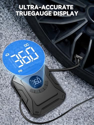 Tire Inflator Portable Air Compressor with 12V DC Car Plug